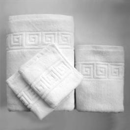 hotel luxury towel set 100% cotton white greek border