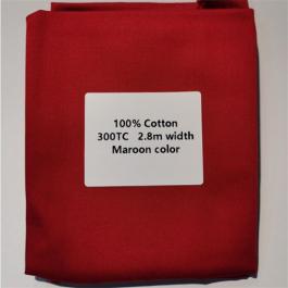 100% combed long staple cotton 300TC plain sateen maroon
